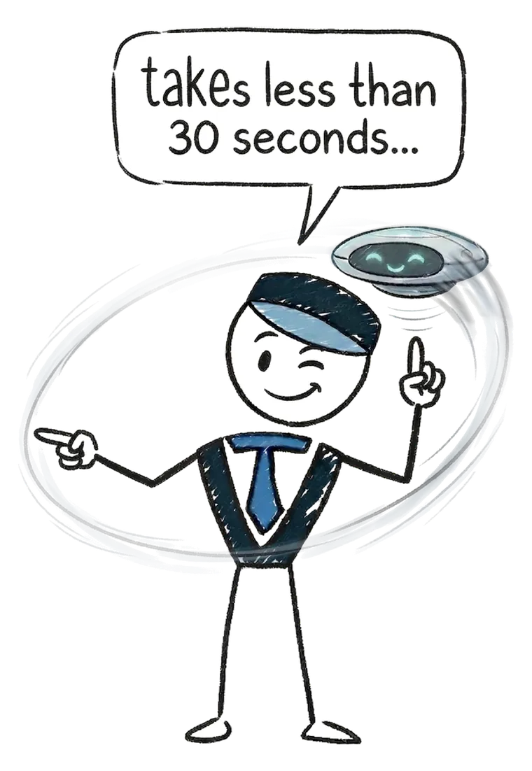 iTech Valet illustrated mascot pointing at the AI Visibility Check booking form