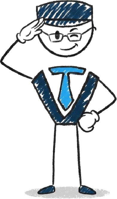 iTech Valet mascot saluting