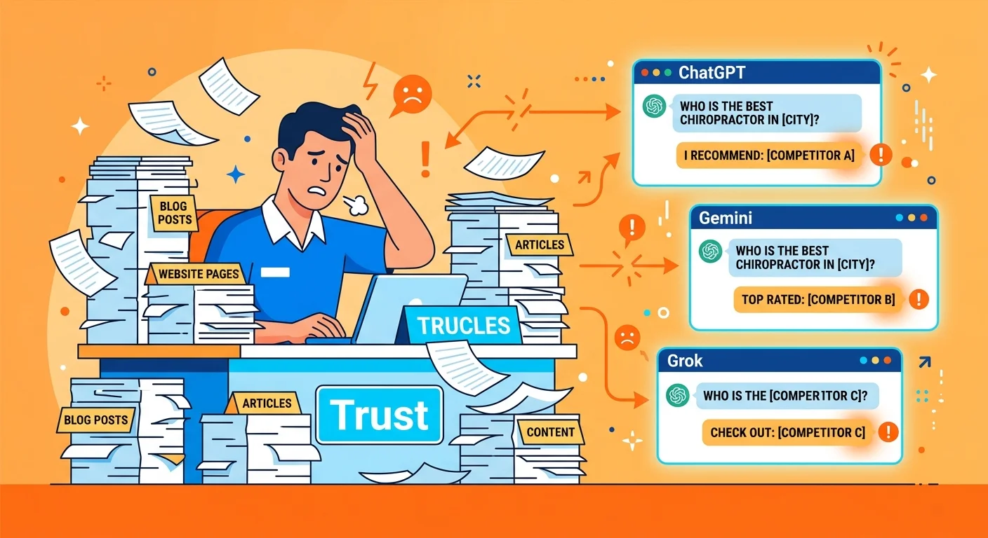 Text-only authority ignored by AI engines while competitors with multimodal presence get recommended