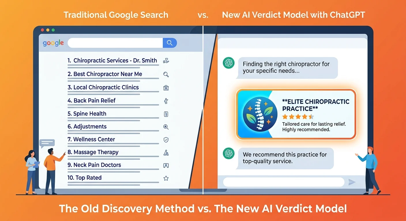 Patient discovery transformation from traditional search result lists to AI delivering single practice recommendation