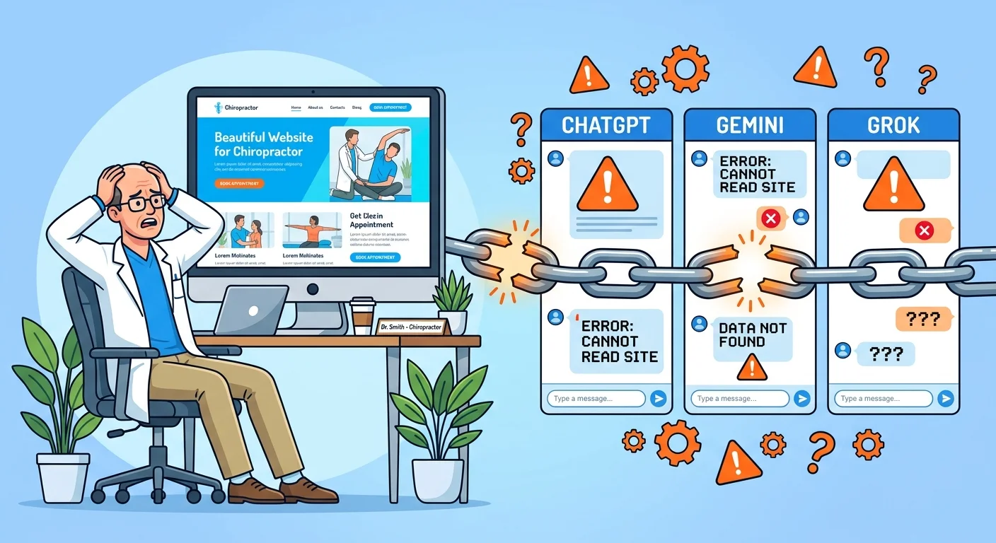 Chiropractor website invisible to AI engines due to missing structured data