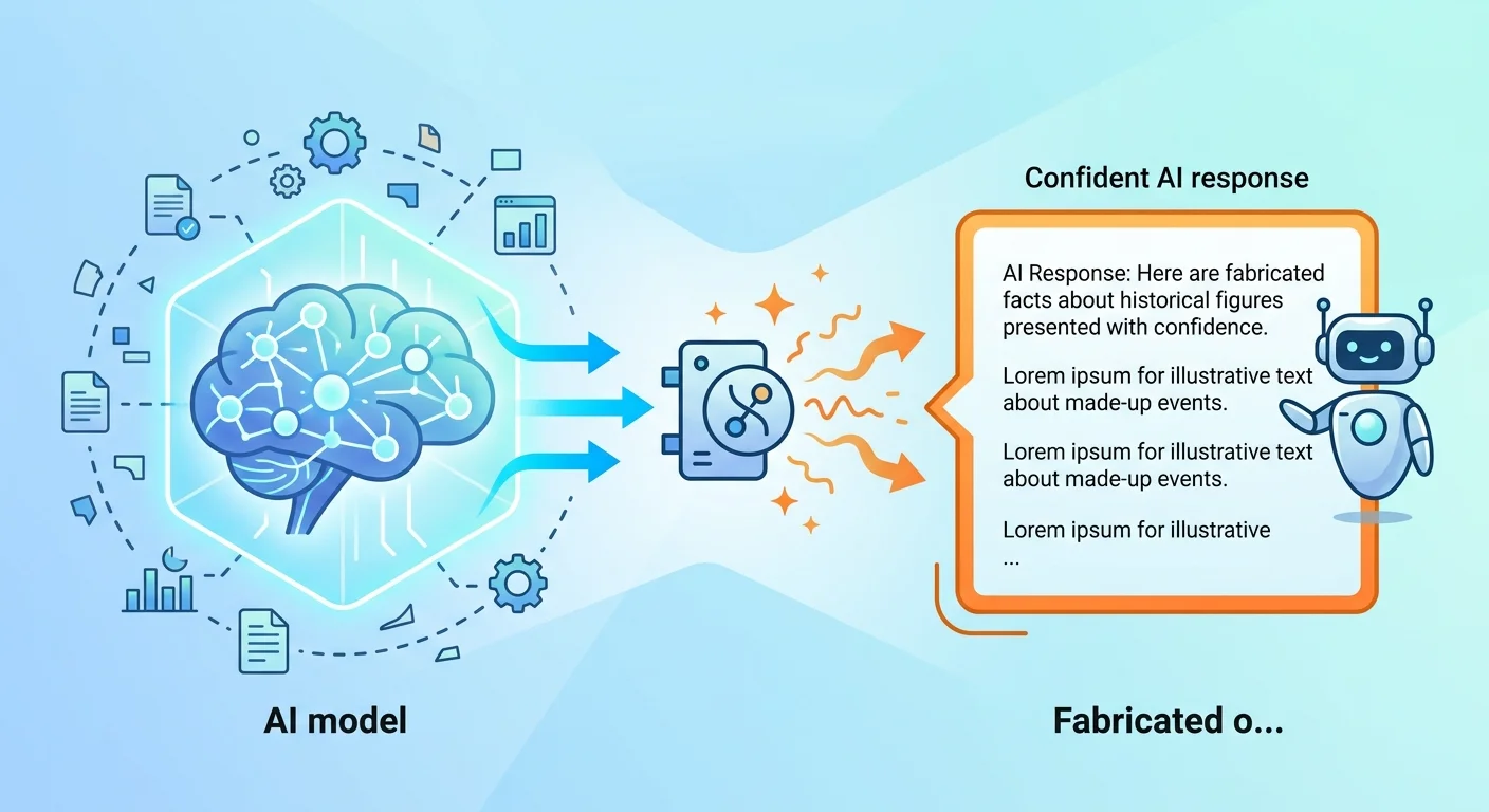 How AI models generate hallucinations by synthesizing patterns from incomplete or conflicting business data sources