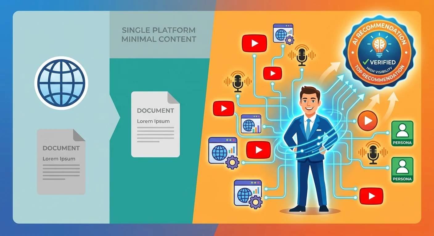 Single modality authority versus multimodal competitor getting AI recommendations