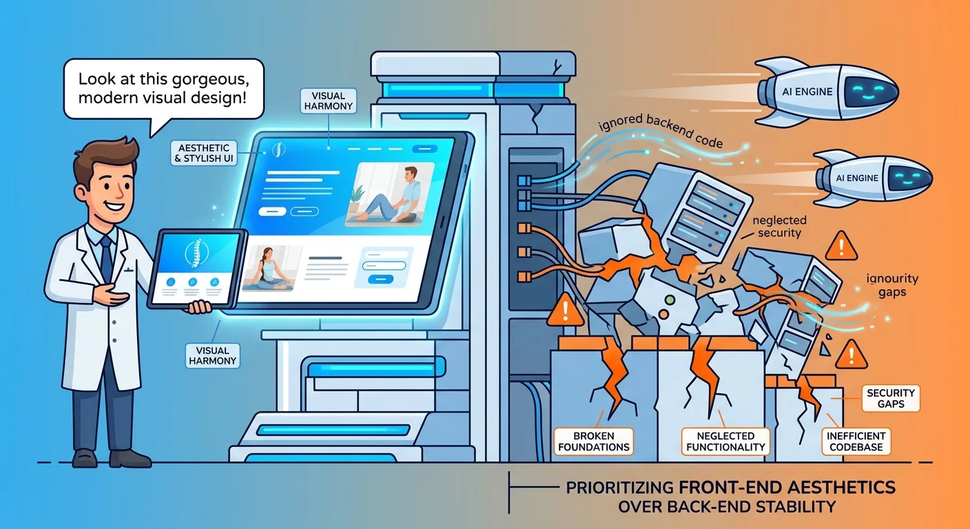 Web designer focusing on visual design while ignoring AI readable infrastructure