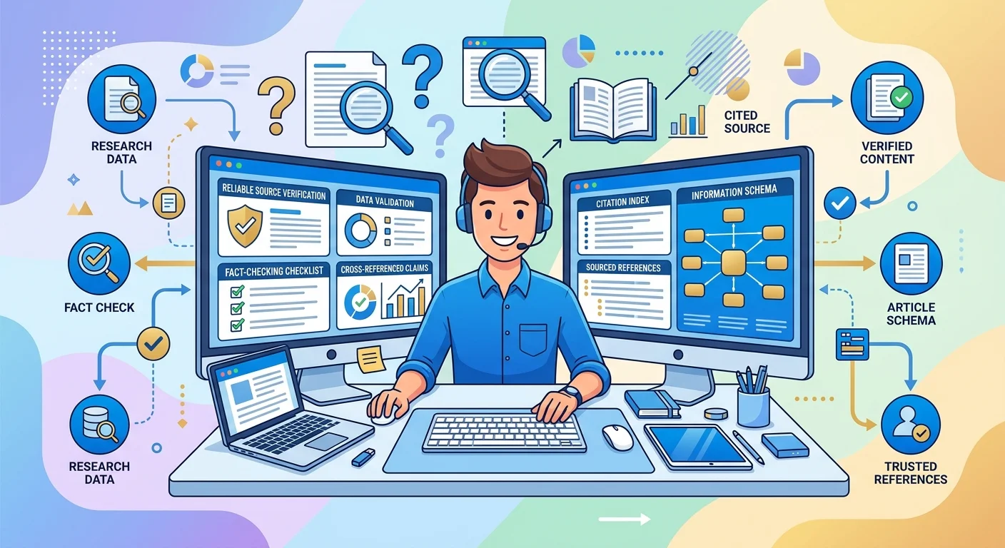 Integrity-based authority content creation process with fact verification and sourced citations