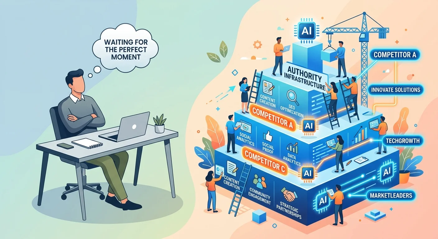 Practice owner waiting while competitors actively build AI visibility and capture recommendations
