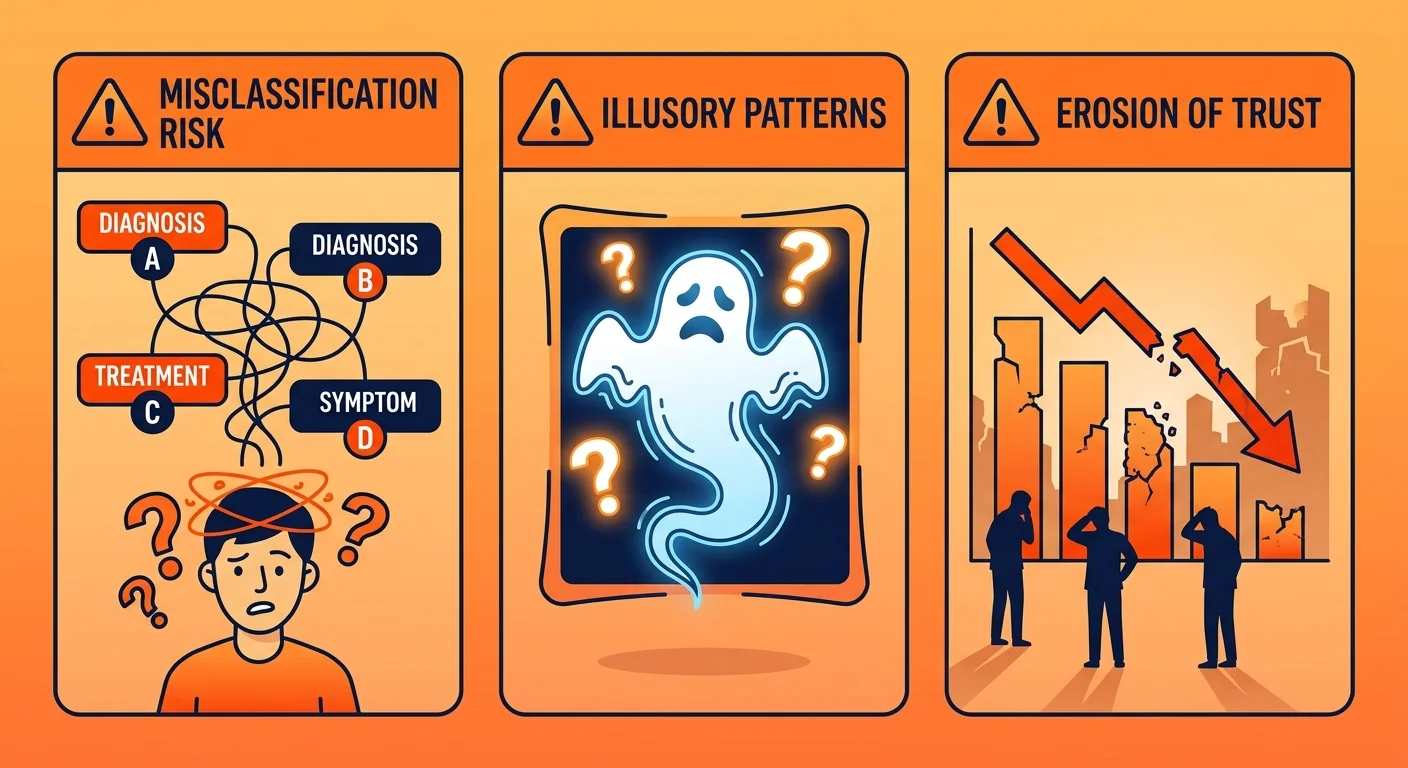 Three primary risks when patient trust in AI recommendations goes unchecked