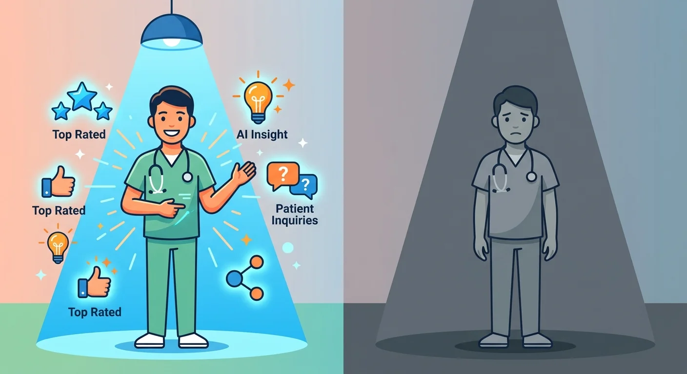 Winner takes all dynamic in AI recommendations showing visible authority versus invisible competitor