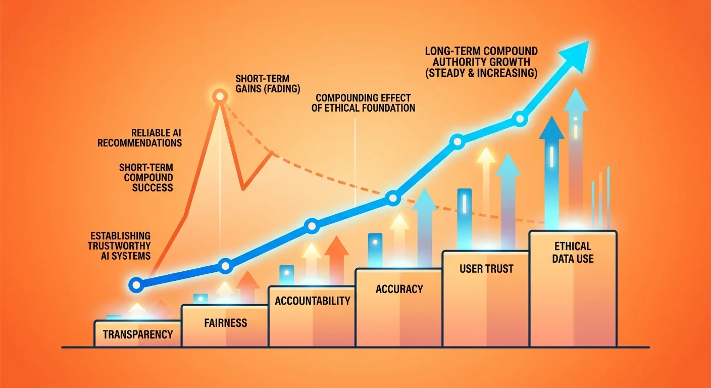 Long-term ROI comparison showing compound growth from integrity-based authority versus short-term spike from shortcuts