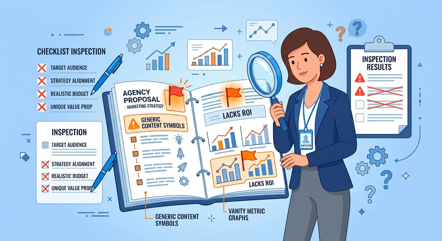 Business owner identifying commodity agency red flags through proposal document inspection
