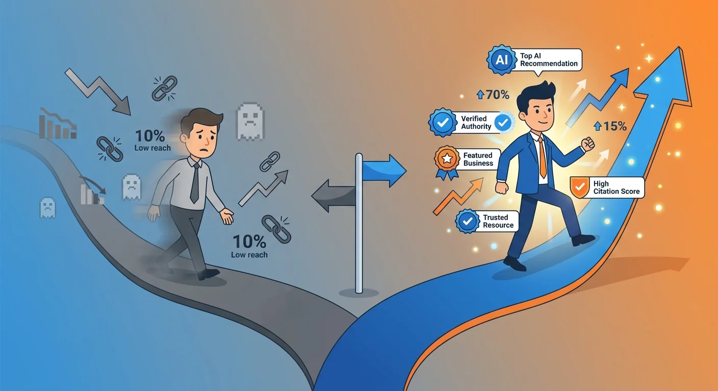 Cost of AI invisibility versus competitor authority compounding effect comparison