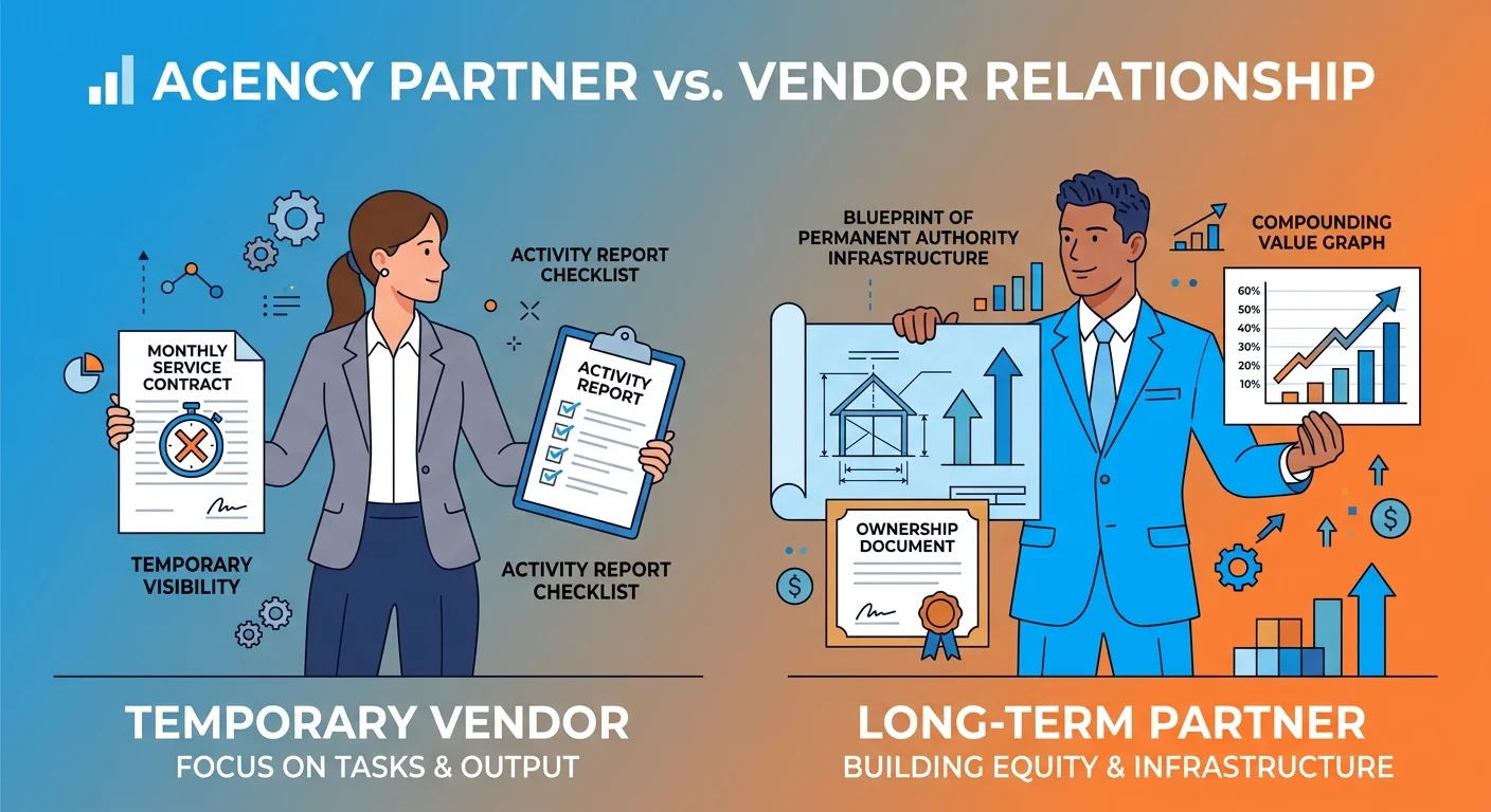 Vendor holding service checklist versus true partner holding permanent infrastructure blueprint