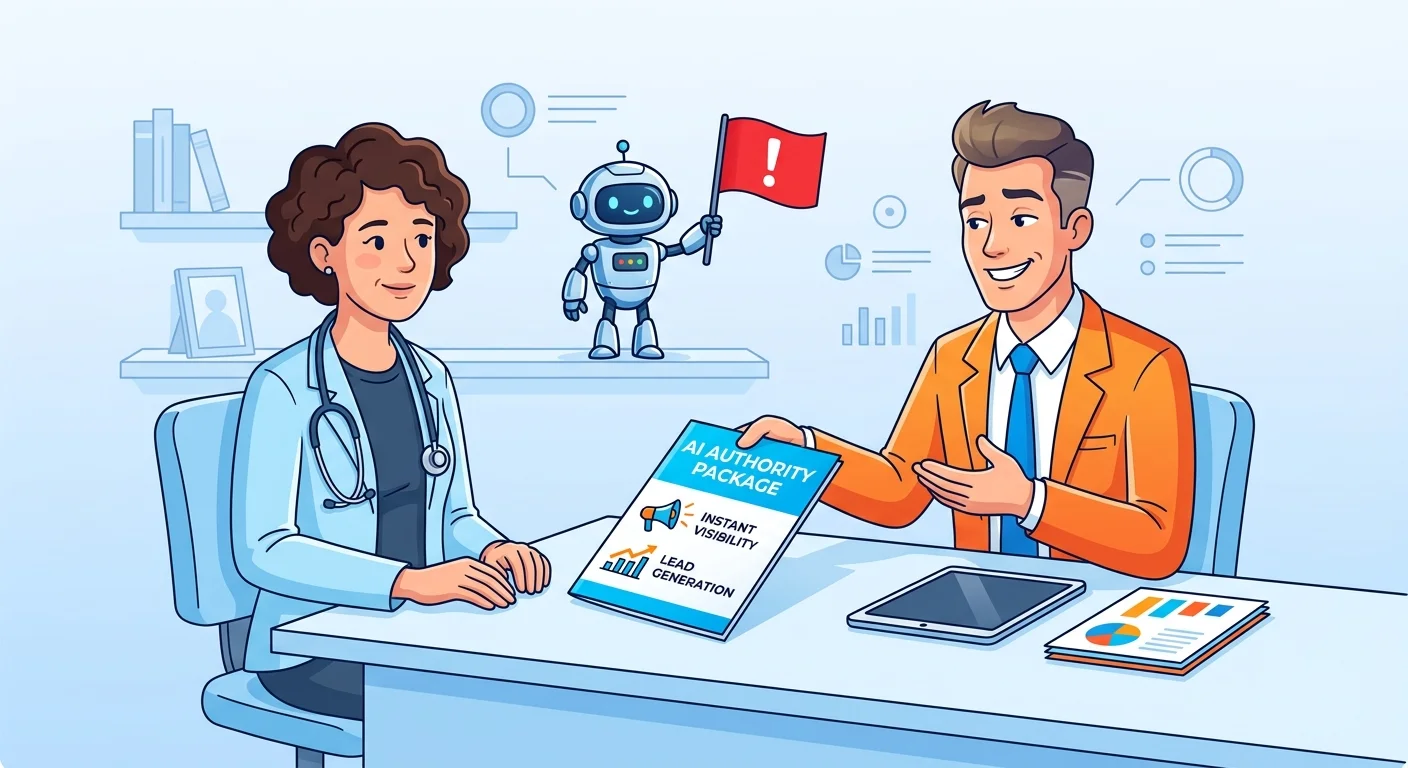 AI authority agency sales pitch chiropractor bait and switch warning signs