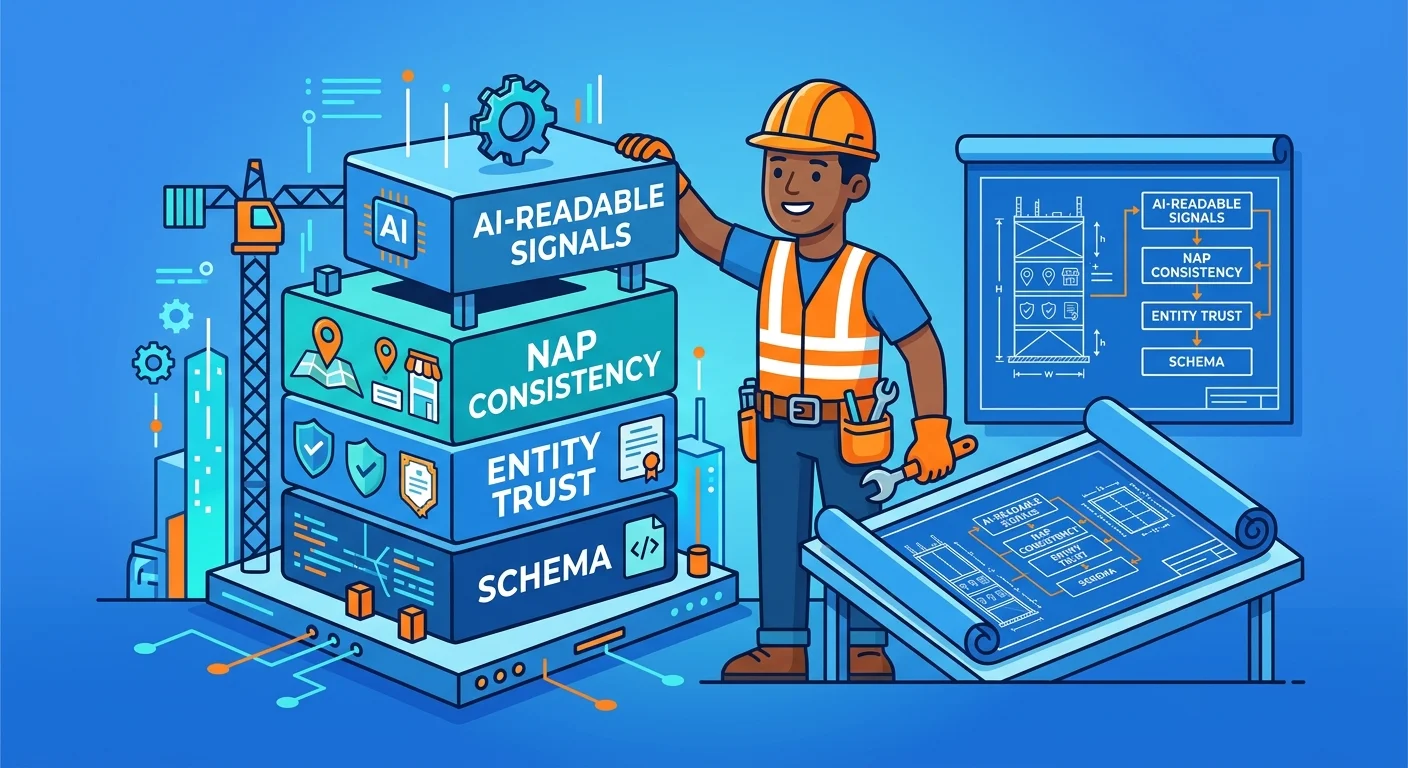 AI authority infrastructure foundation build with schema and entity trust signals
