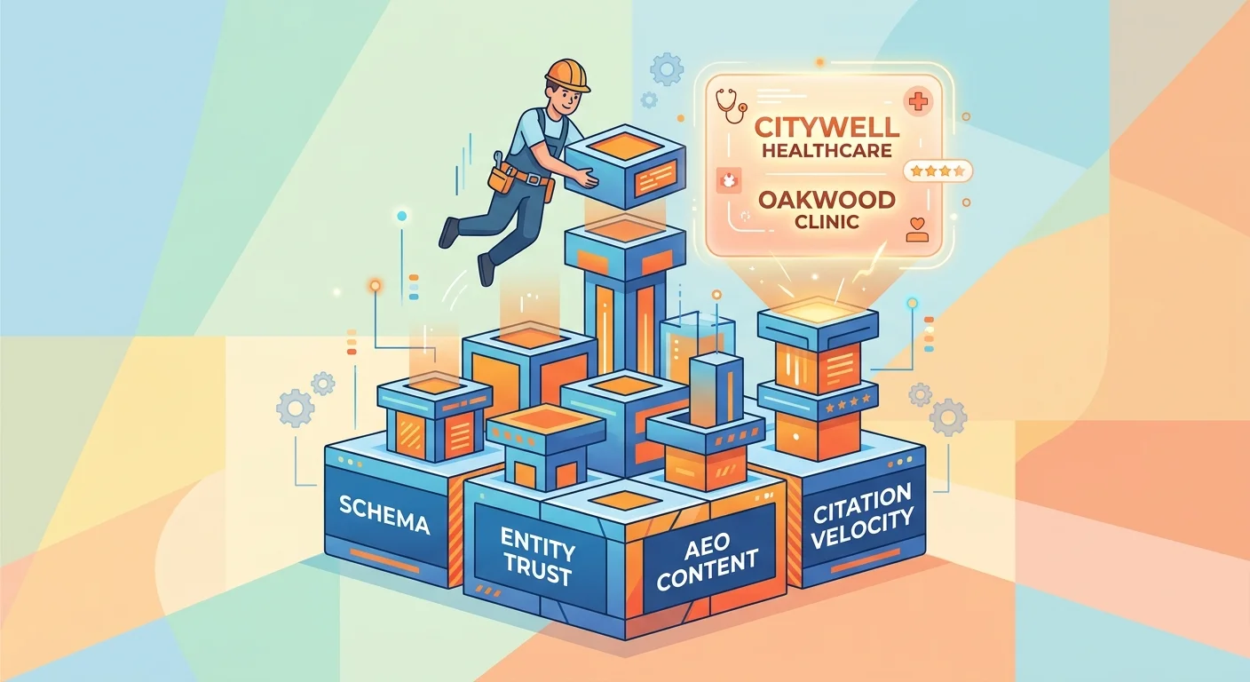 Authority infrastructure layers leading to AI healthcare recommendation