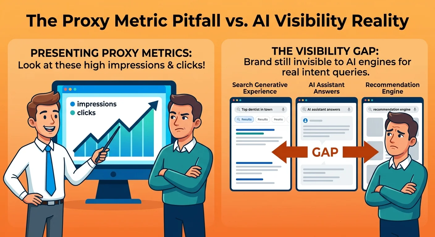 SEO agency vanity metrics leaving chiropractic practice invisible to AI recommendation engines