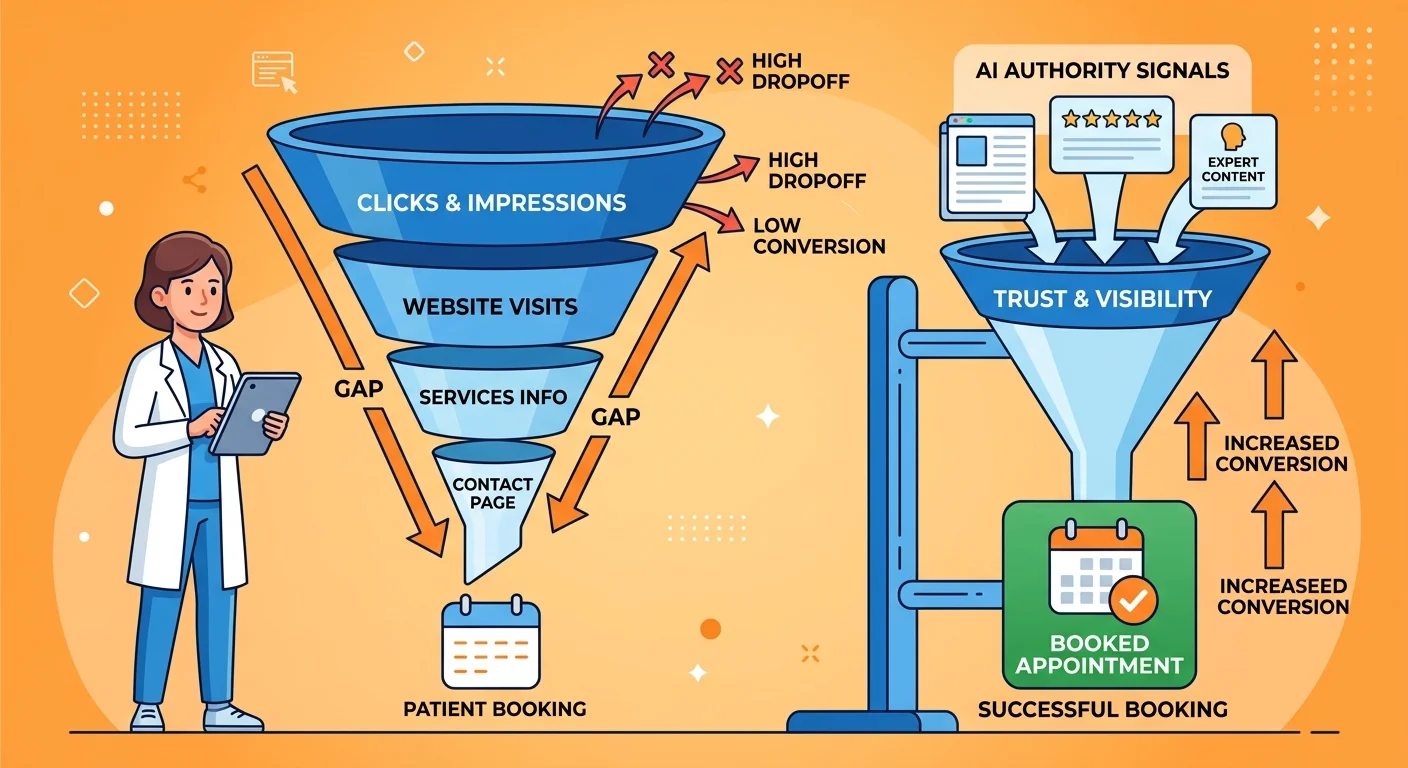 traditional SEO click funnel versus AI authority patient acquisition for chiropractors