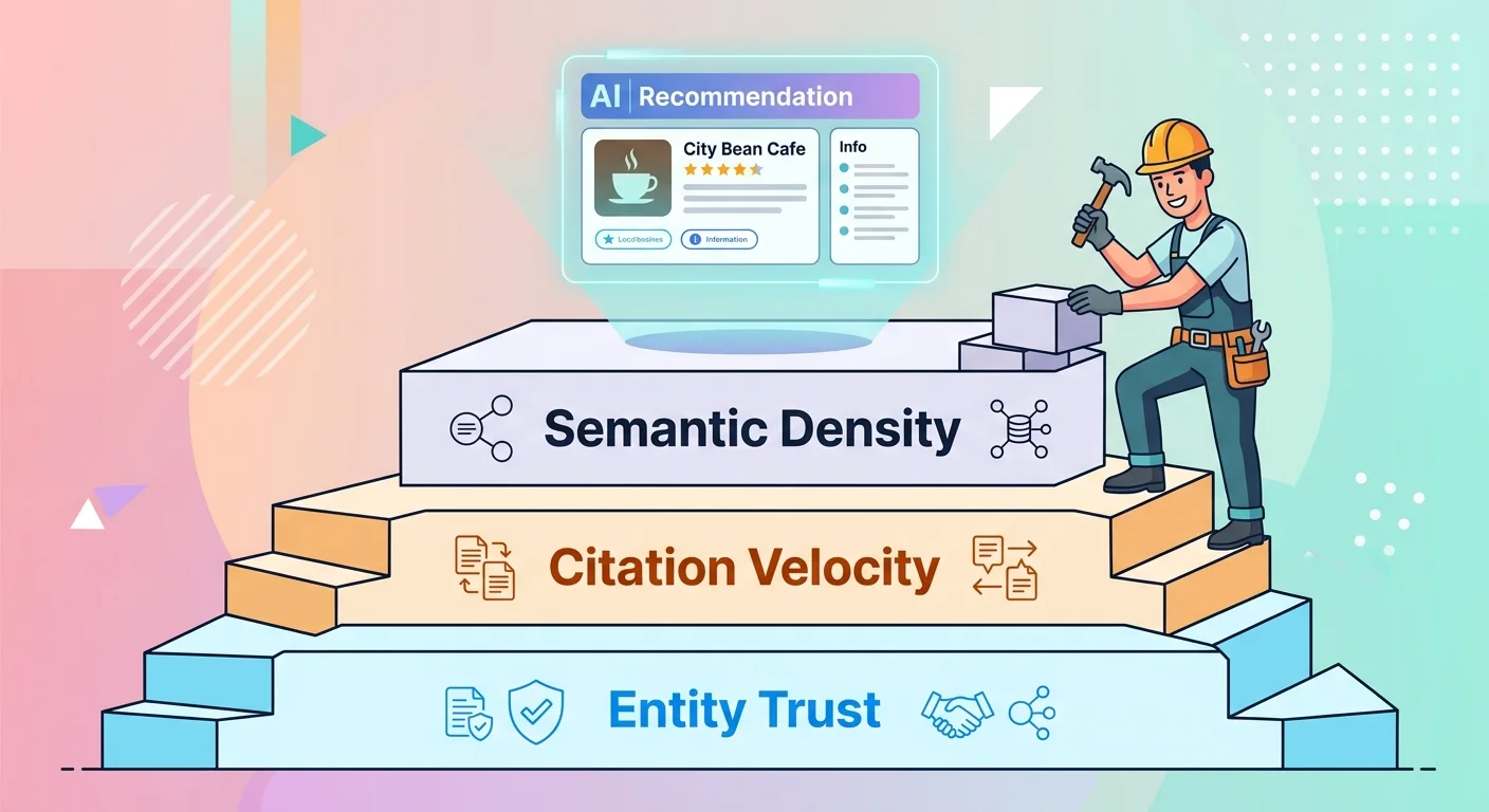 AI Authority Engine components entity trust citation velocity semantic density staircase