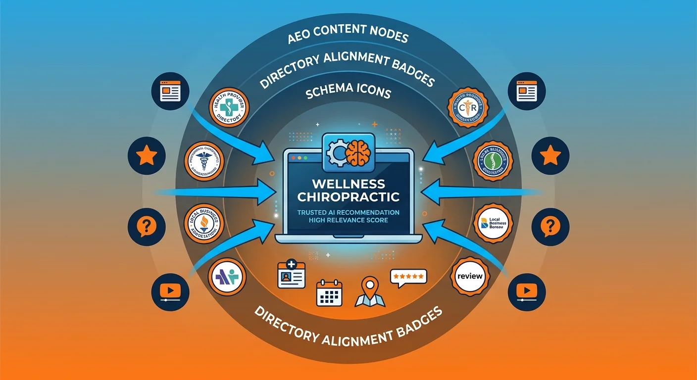 AI answer engine trust signals schema entity citation velocity chiropractor