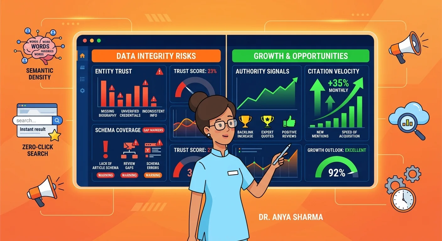 AI authority investment evaluation dashboard showing gap signals and healthy indicators