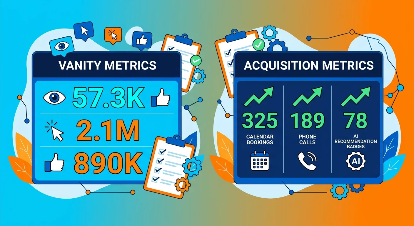 vanity metrics scorecard versus patient acquisition metrics scorecard for chiropractic practice