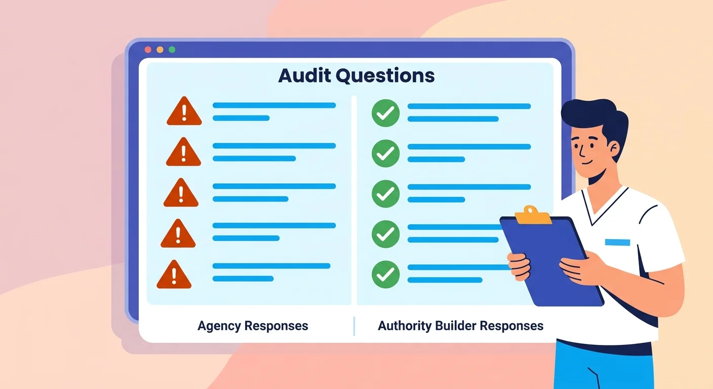 Chiropractor agency audit checklist AI authority builder versus hopium seller