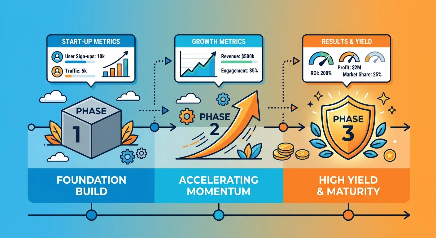 Three-phase authority asset ROI tracking framework for healthcare practices