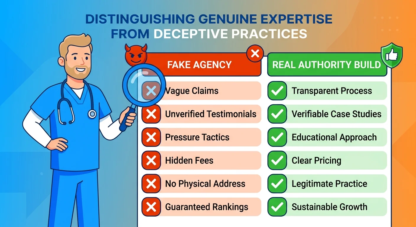 chiropractor evaluating AI authority agency checklist red flags green flags