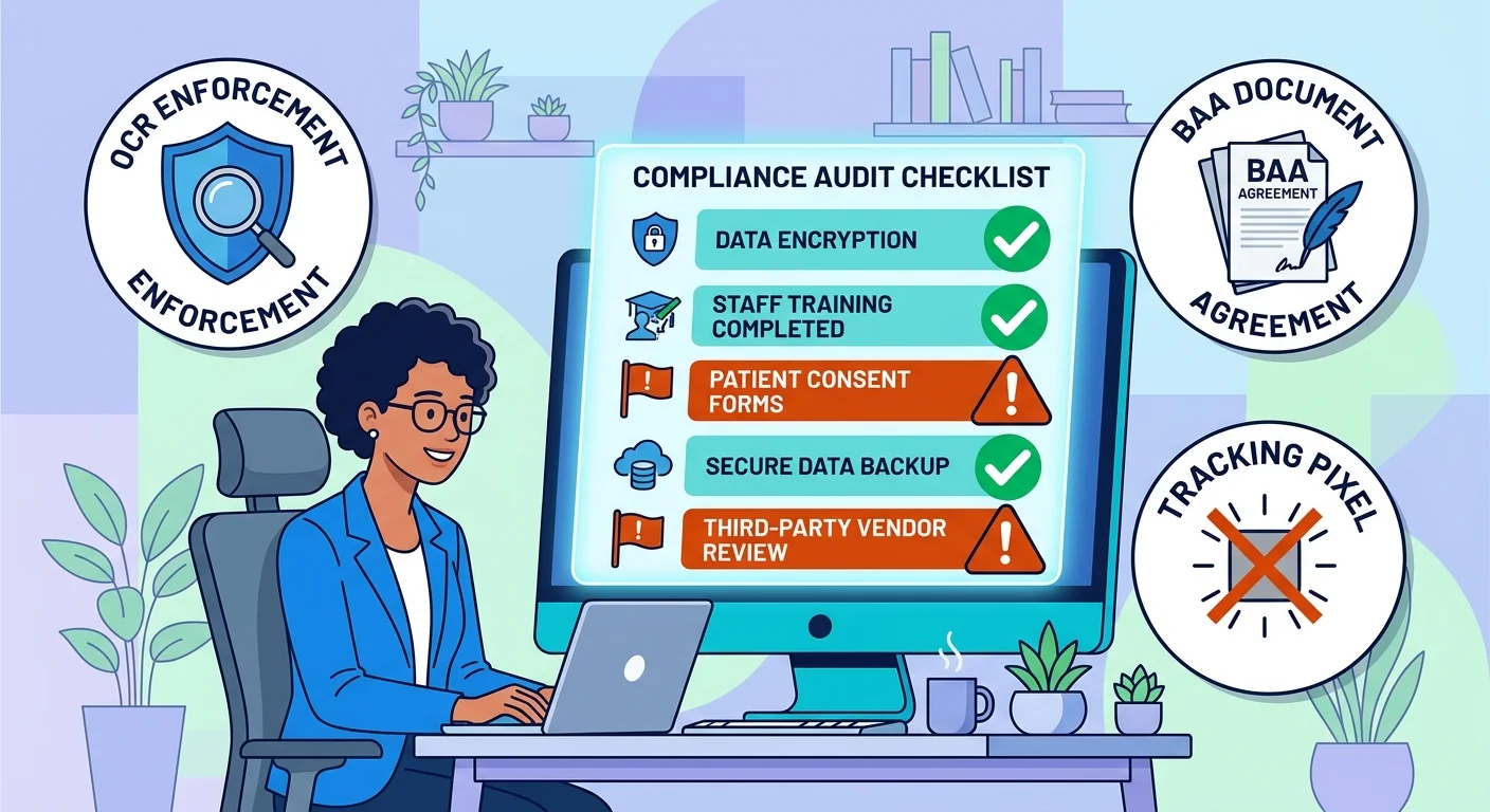 healthcare practice HIPAA agency audit checklist red flags compliance review