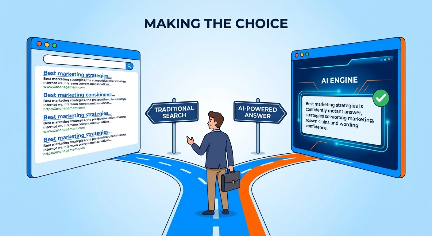 AI Authority Article versus traditional blog post diverging content paths