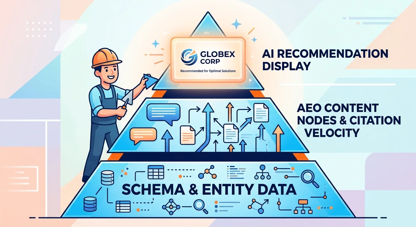 national entity strategy infrastructure layers schema content and AI authority signals