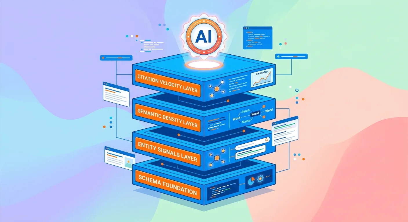 structured AI authority content components schema entity signals semantic density citation velocity