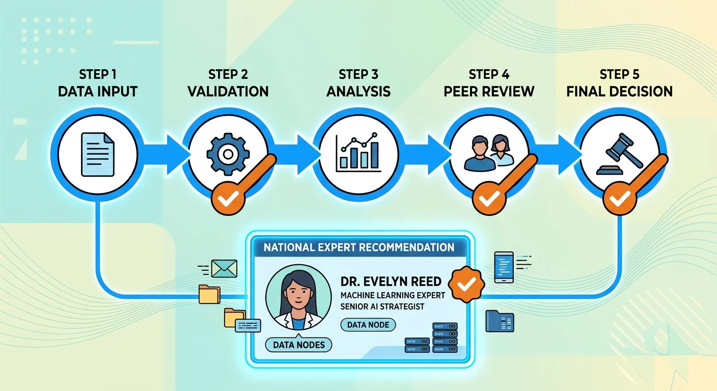 AI engine verification chain steps from specialty query to national expert recommendation