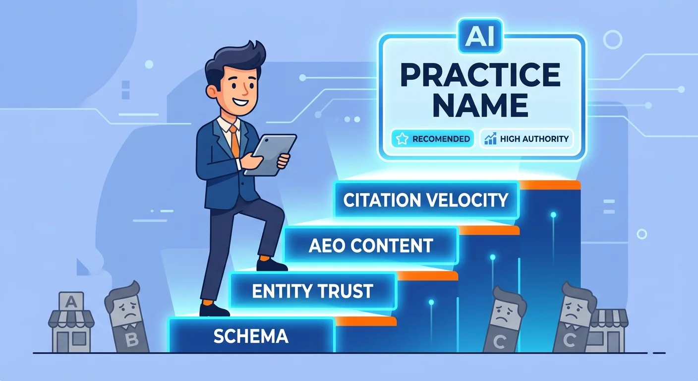 Four step authority arbitrage process transforming low AI visibility score into competitive advantage
