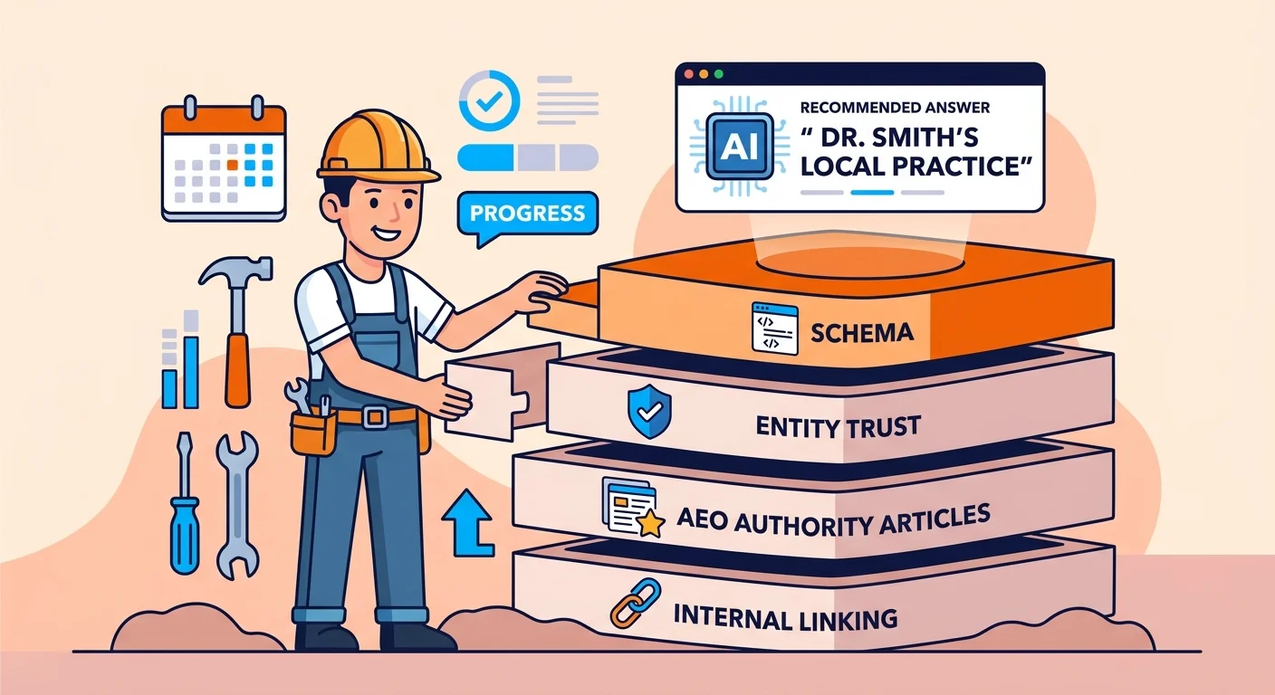 legitimate AEO execution phases building AI authority infrastructure layer by layer