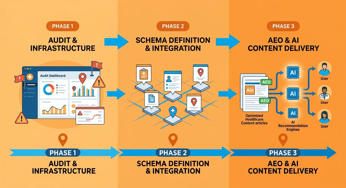 three phase national AI authority engine build process for healthcare networks