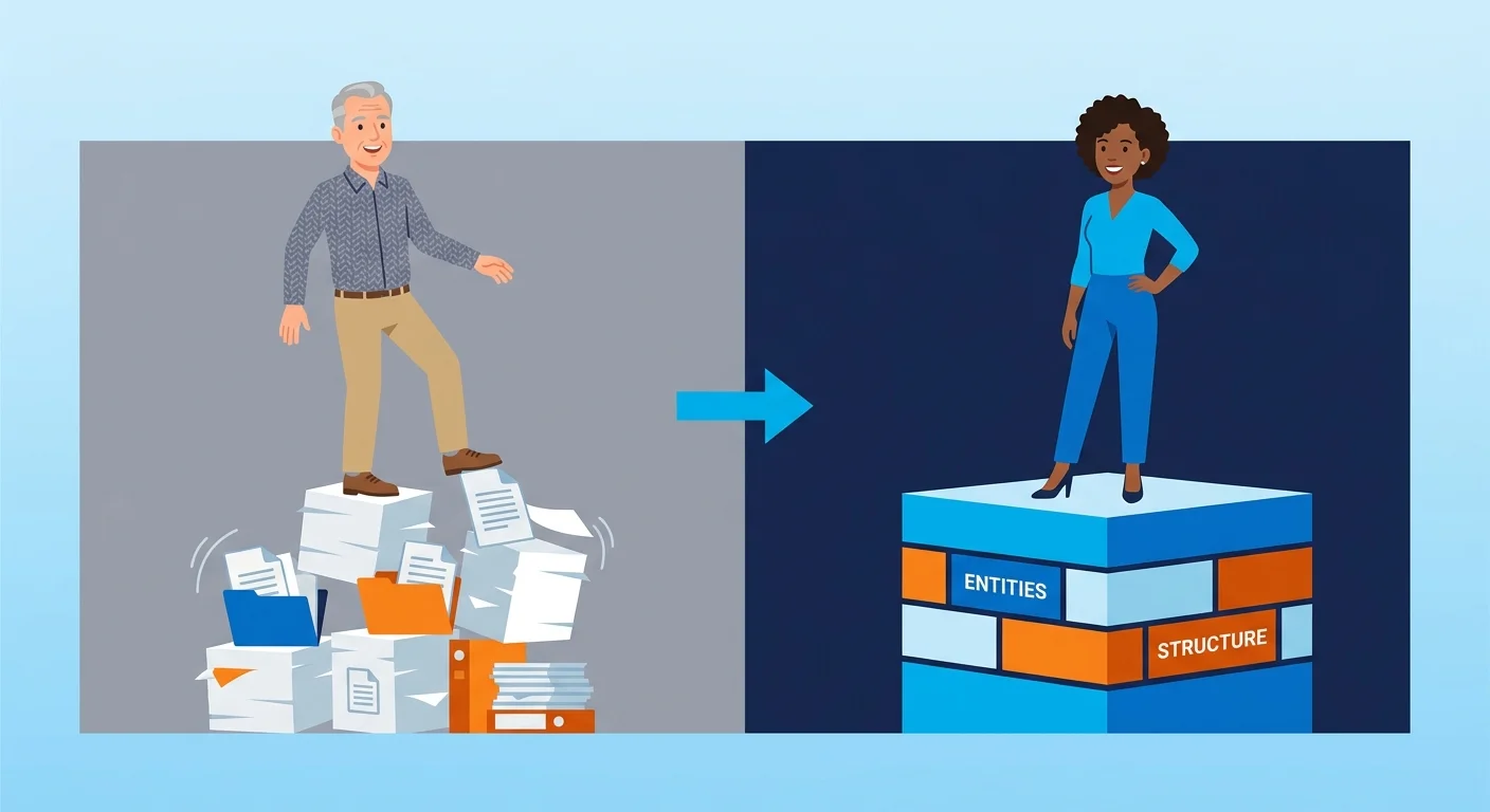 Commodity content pile versus structured content foundation comparison