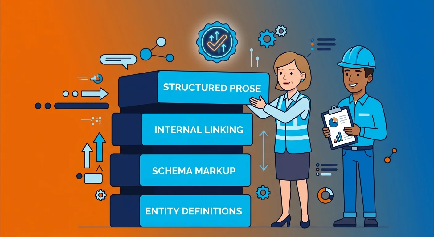 Layered schema entity structure foundation blocks illustration