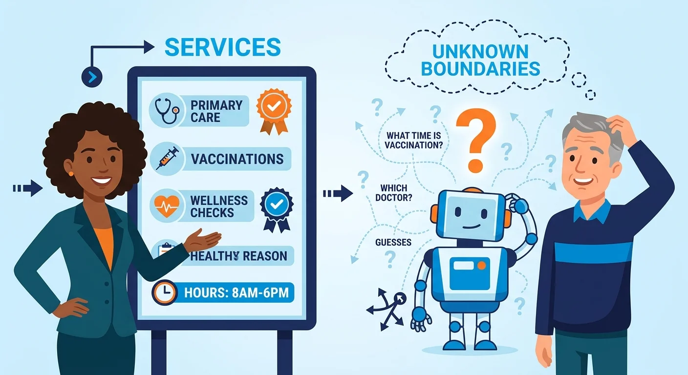 AI engine guessing at unclear clinic service boundaries