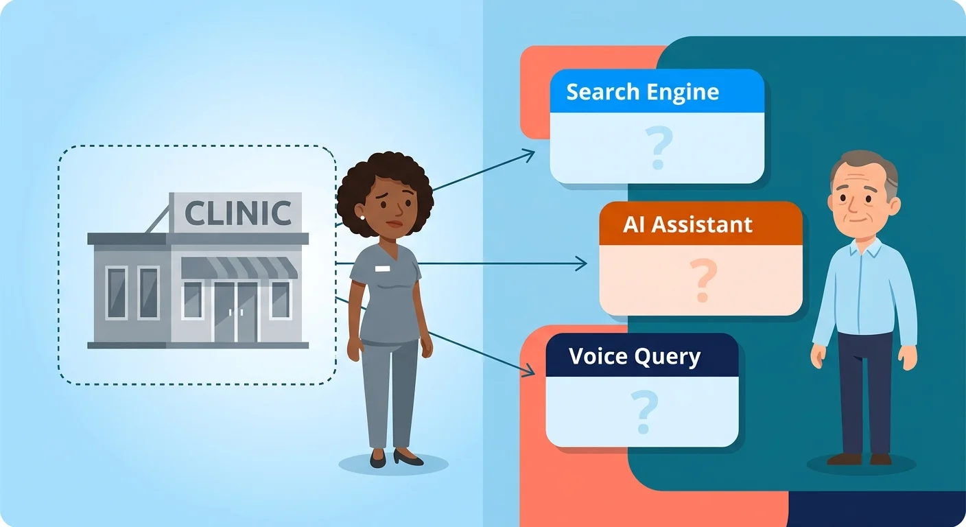 clinic invisible to AI answer engines despite website platform