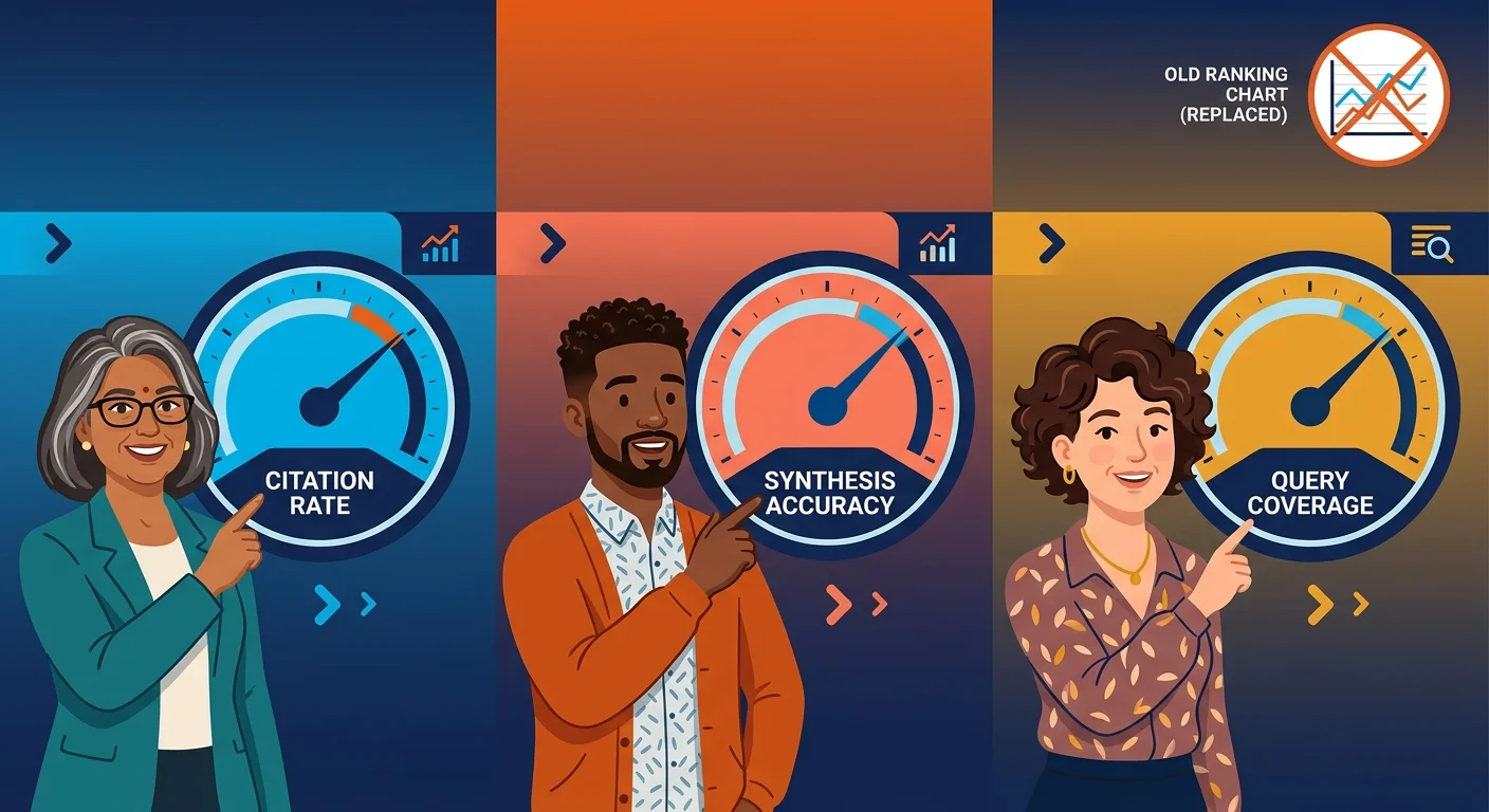 Answer engine optimization metrics dashboard for content audits