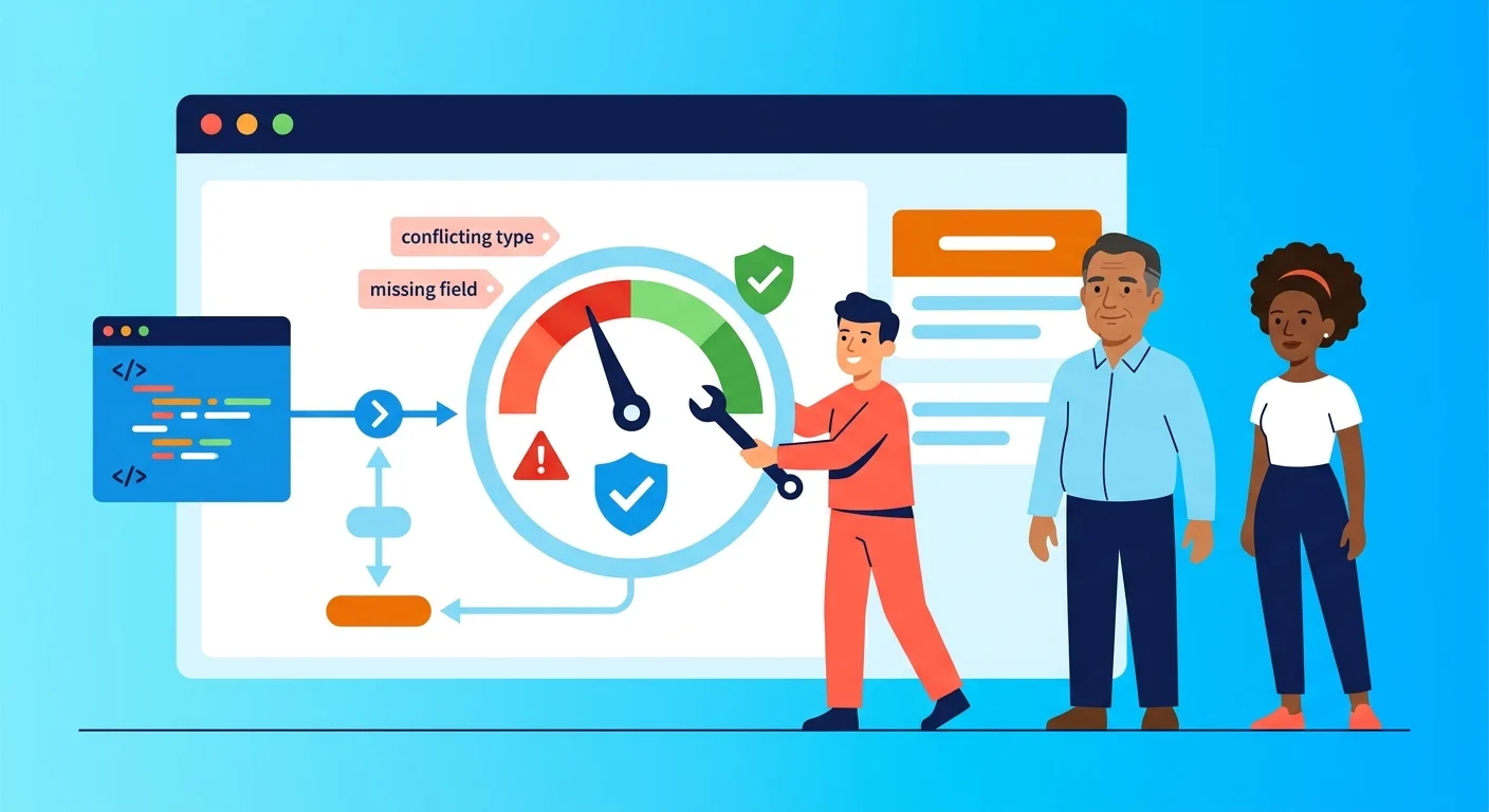 Validating merged schema for conflicting structured data errors