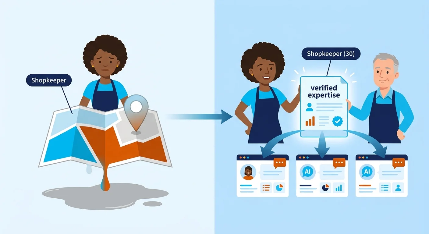 local business shift from search ranking to AI answer visibility