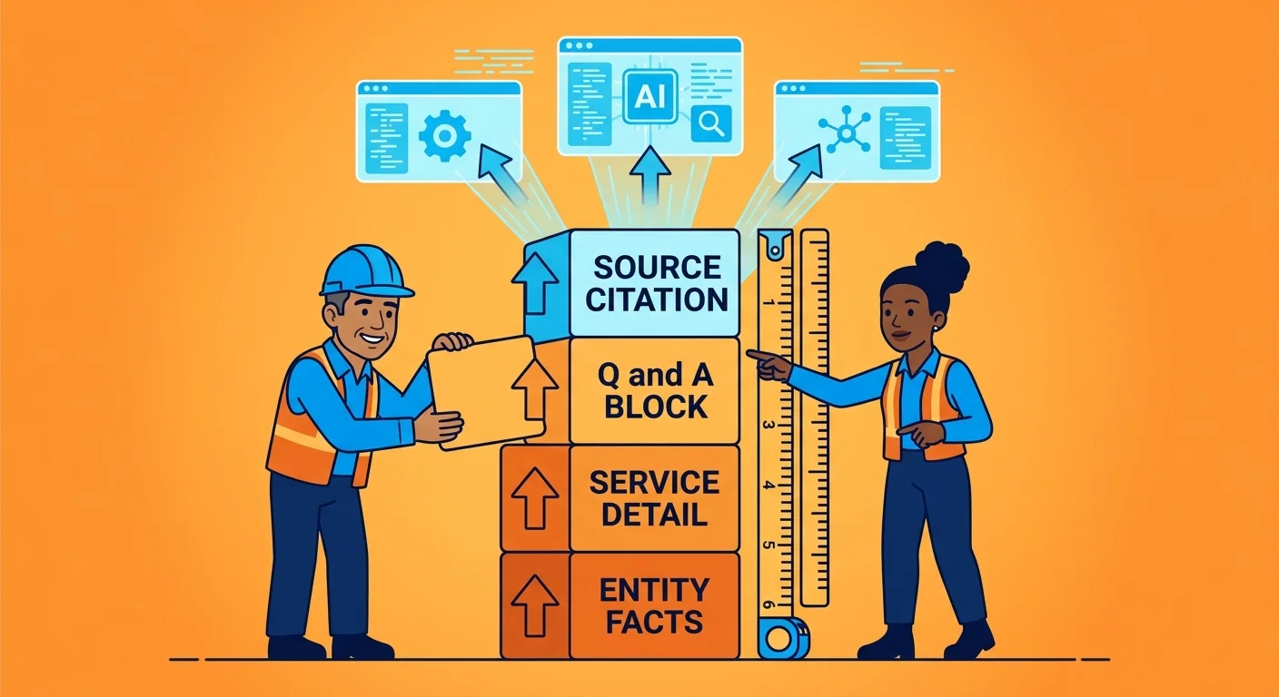structural pieces for building trusted local business AEO content