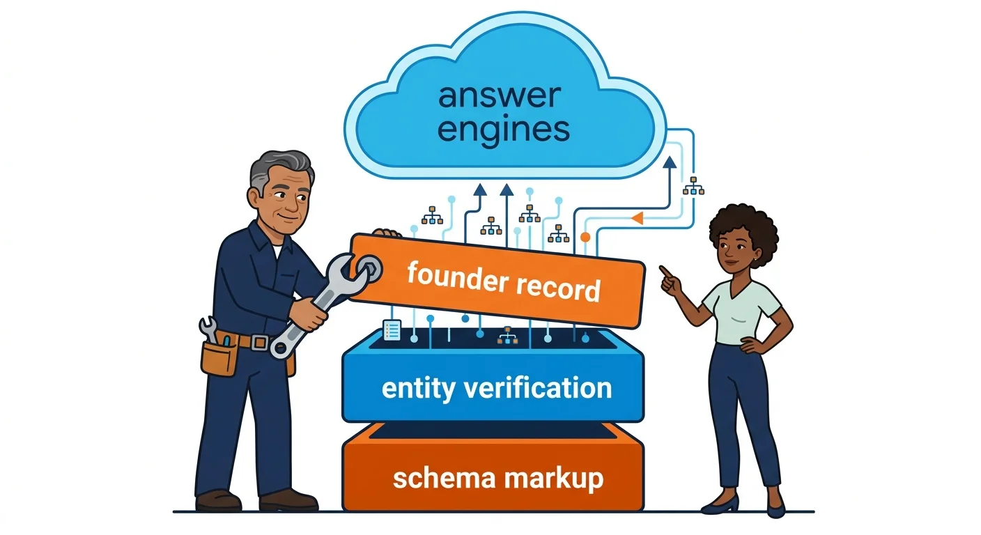 Structured data and founder verification for AI entity trust
