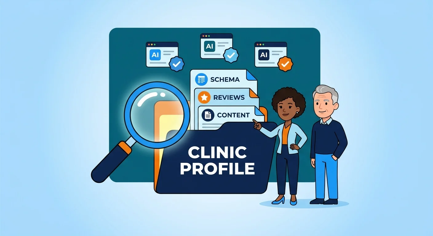 AI search engine verifying local healthcare provider digital entity
