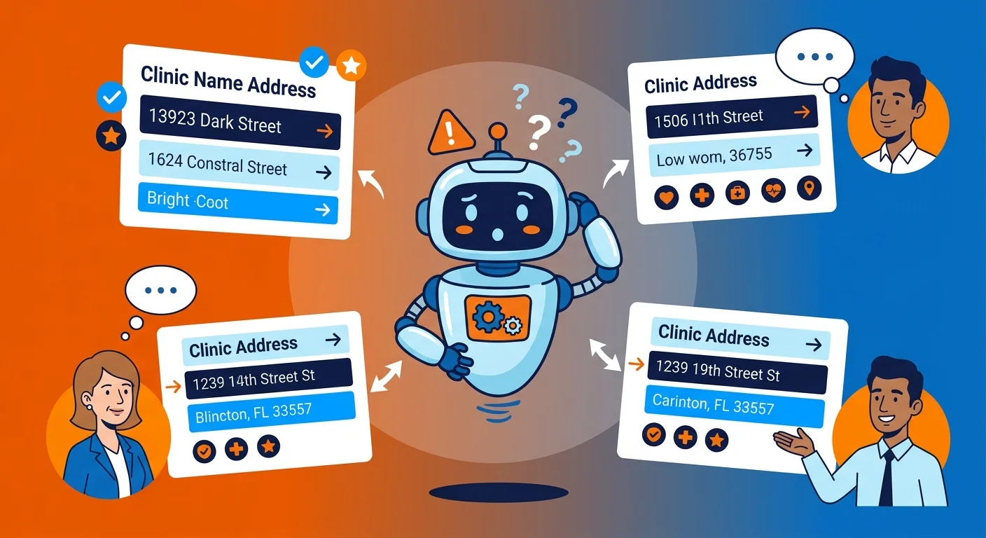 conflicting healthcare directory data confusing AI search engines