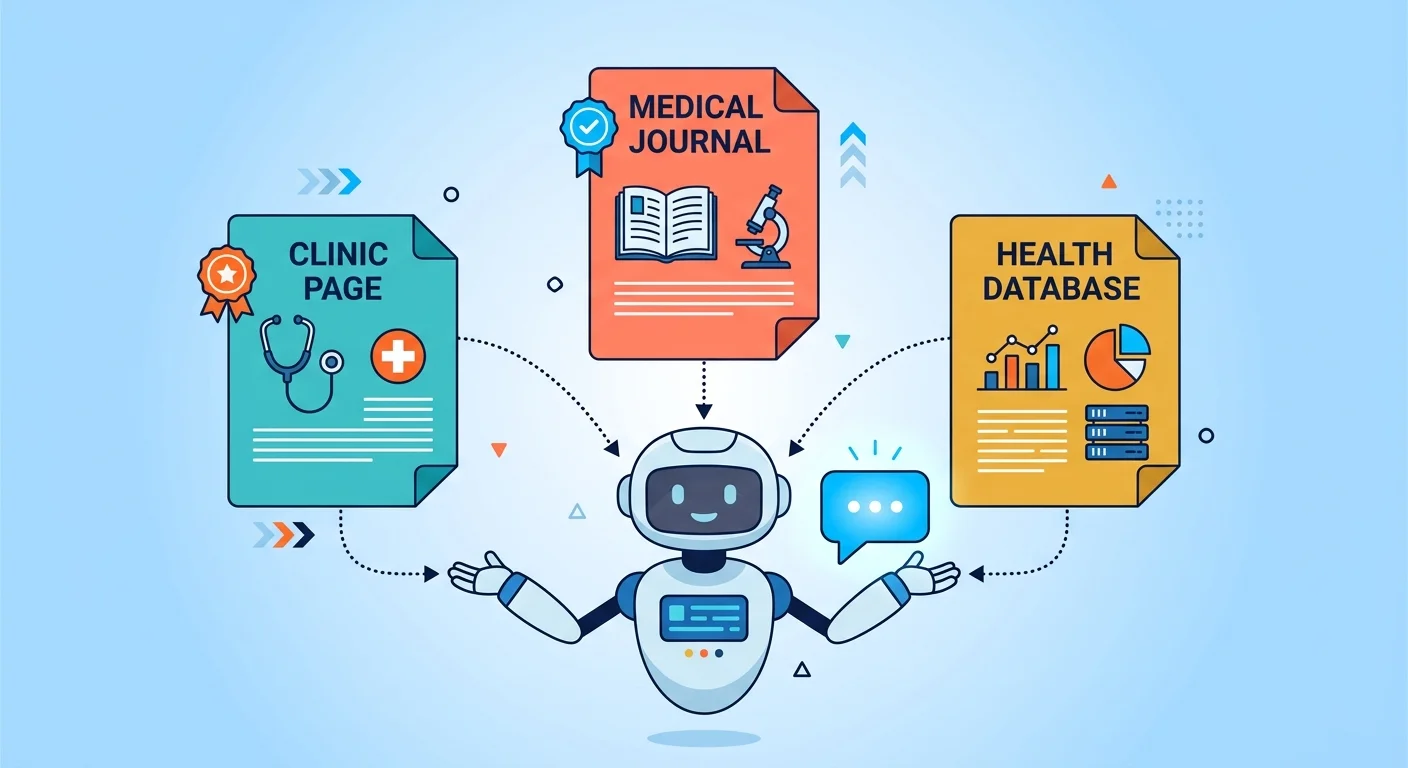 conversational AI synthesizing healthcare web data into one answer