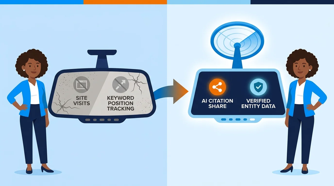 Old marketing metrics versus AI recommendation readiness metrics comparison