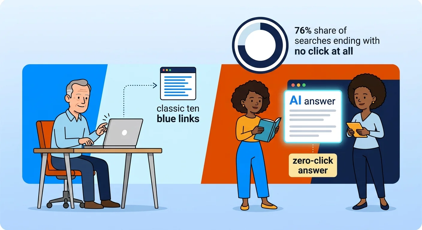 Zero click search ending without a website visit